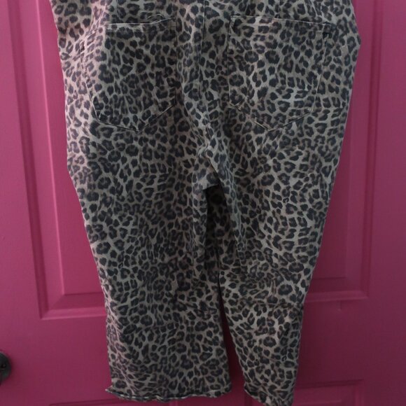 AMERICAN EAGLE Leopard Print Stretchy Pull On Capri Pants - Picture 3 of 6